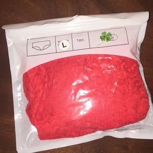 Red high waisted lace underwear NWOT